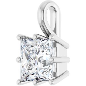 Sterling Silver 7 mm Square Charm/Pendant Mounting – image 3