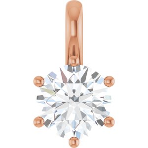 10K Rose Gold 7 mm Round Charm/Pendant Mounting