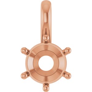 10K Rose Gold 7 mm Round Charm/Pendant Mounting – image 2