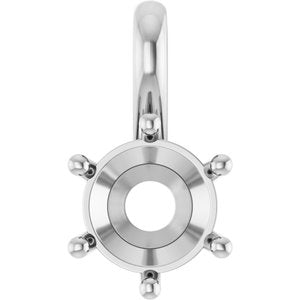 Platinum 7 mm Round Charm/Pendant Mounting – image 2