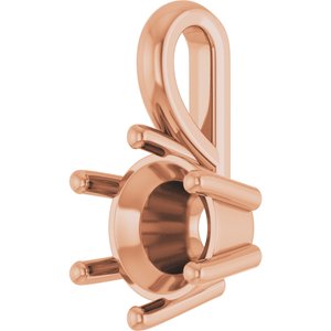 10K Rose Gold 7 mm Round Charm/Pendant Mounting – image 4