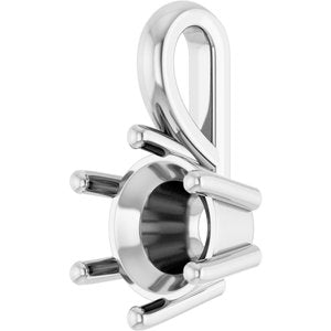 Platinum 7 mm Round Charm/Pendant Mounting – image 4
