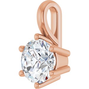 18K Rose Gold 7 mm Round Charm/Pendant Mounting – image 3