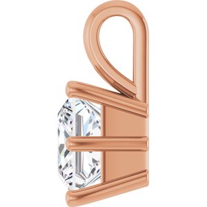 14K Rose Gold 7 mm Square Charm/Pendant Mounting – image 5