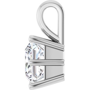 10K White Gold 7 mm Square Charm/Pendant Mounting – image 5
