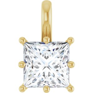 10K Yellow Gold 7 mm Square Charm/Pendant Mounting