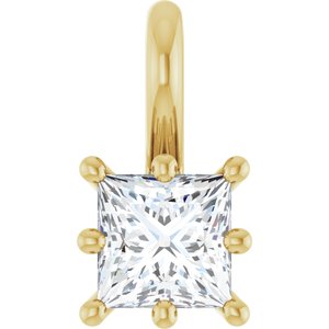10K Yellow Gold 4 mm Square Charm/Pendant Mounting