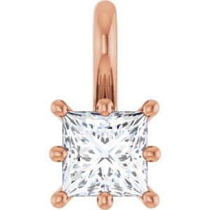 18K Rose Gold 4 mm Square Charm/Pendant Mounting