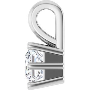 14K White Gold 4 mm Square Charm/Pendant Mounting – image 5