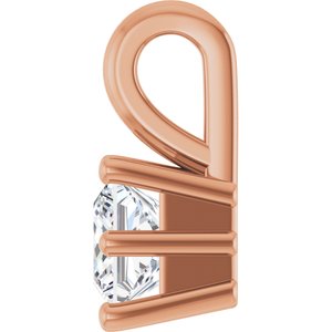 18K Rose Gold 4 mm Square Charm/Pendant Mounting – image 5