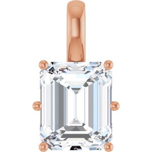 14K Rose Gold 11x9 mm Emerald Charm/Pendant Mounting