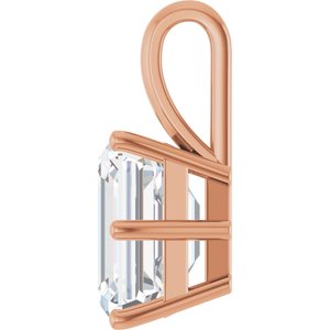 14K Rose Gold 11x9 mm Emerald Charm/Pendant Mounting – image 5