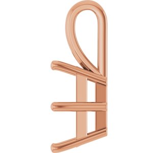 18K Rose Gold 11x9 mm Emerald Charm/Pendant Mounting – image 6