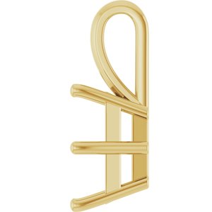 14K Yellow Gold 11x9 mm Emerald Charm/Pendant Mounting – image 6