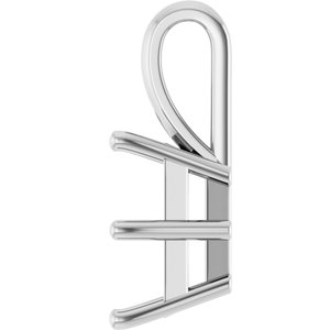 Continuum Sterling Silver 11x9 mm Emerald Charm/Pendant Mounting – image 6