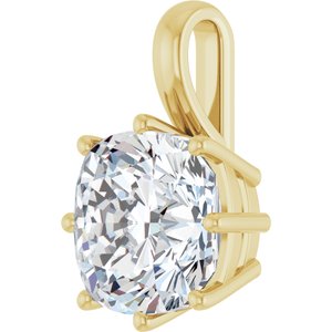 14K Yellow Gold 11 mm Cushion Charm/Pendant Mounting – image 3