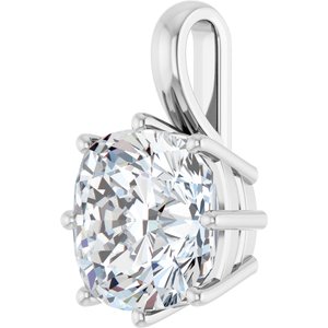 14K White Gold 11 mm Cushion Charm/Pendant Mounting – image 3