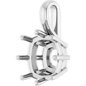 18K White Gold 11 mm Cushion Charm/Pendant Mounting – image 4