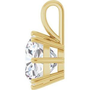 14K Yellow Gold 11 mm Cushion Charm/Pendant Mounting – image 5