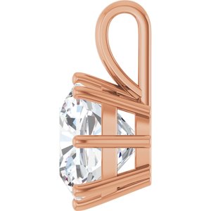 14K Rose Gold 11 mm Cushion Charm/Pendant Mounting – image 5