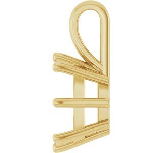 10K Yellow Gold 11 mm Cushion Charm/Pendant Mounting – image 6