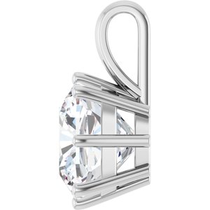 14K White Gold 11 mm Cushion Charm/Pendant Mounting – image 5