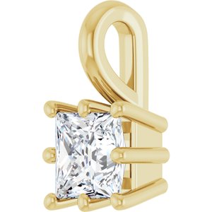 14K Yellow Gold 4 mm Square Charm/Pendant Mounting – image 3