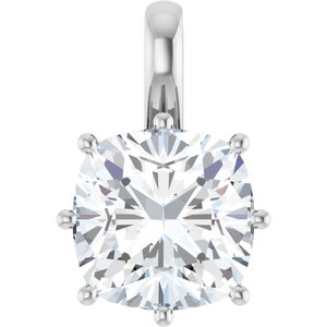 18K White Gold 11 mm Cushion Charm/Pendant Mounting