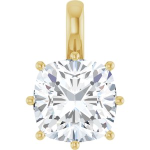 14K Yellow Gold 11 mm Cushion Charm/Pendant Mounting