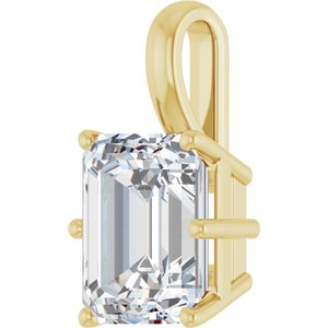 14K Yellow Gold 11x9 mm Emerald Charm/Pendant Mounting – image 3