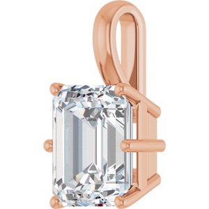 18K Rose Gold 11x9 mm Emerald Charm/Pendant Mounting – image 3