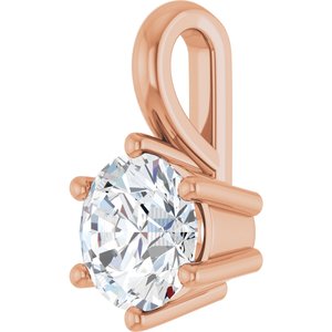 10K Rose Gold 5.8 mm Round Charm/Pendant Mounting – image 3