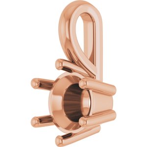 18K Rose Gold 5.8 mm Round Charm/Pendant Mounting – image 4