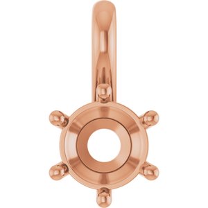 10K Rose Gold 5.8 mm Round Charm/Pendant Mounting – image 2