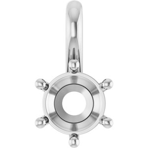 Sterling Silver 5.8 mm Round Charm/Pendant Mounting – image 2