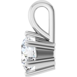 10K White Gold 5.8 mm Round Charm/Pendant Mounting – image 5