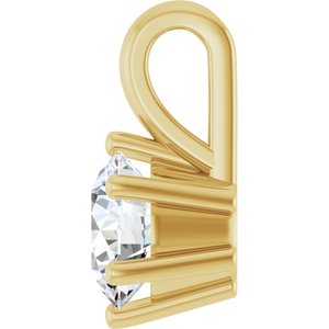 14K Yellow Gold 5.8 mm Round Charm/Pendant Mounting – image 5