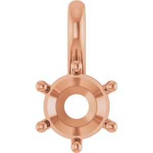 10K Rose Gold 6 mm Round Charm/Pendant Mounting – image 2