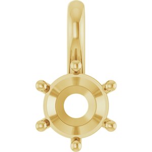 10K Yellow Gold 6 mm Round Charm/Pendant Mounting – image 2