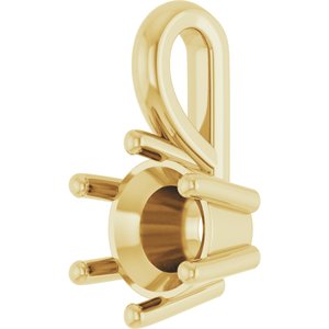 14K Yellow Gold 6 mm Round Charm/Pendant Mounting – image 4
