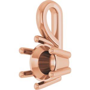 10K Rose Gold 6 mm Round Charm/Pendant Mounting – image 4