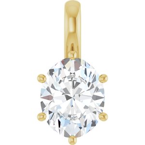 14K Yellow Gold 10x8 mm Oval Charm/Pendant Mounting
