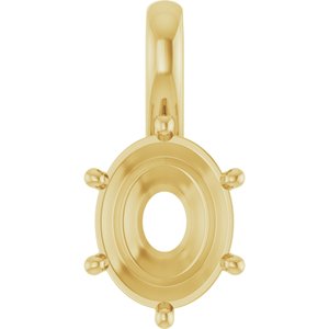 18K Yellow Gold 10x8 mm Oval Charm/Pendant Mounting – image 2