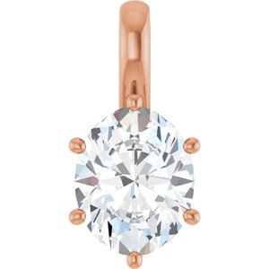 18K Rose Gold 10x8 mm Oval Charm/Pendant Mounting