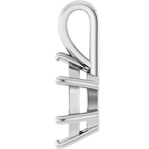 10K White Gold 10x8 mm Oval Charm/Pendant Mounting – image 6