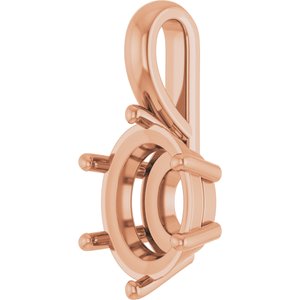 10K Rose Gold 10x8 mm Oval Charm/Pendant Mounting – image 4