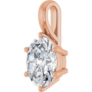 18K Rose Gold 10x8 mm Oval Charm/Pendant Mounting – image 3