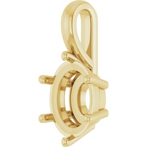 14K Yellow Gold 10x8 mm Oval Charm/Pendant Mounting – image 4