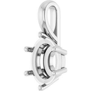 14K X1 White Gold 10x8 mm Oval Charm/Pendant Mounting – image 4