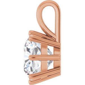 14K Rose Gold 9 mm Cushion Charm/Pendant Mounting – image 5
